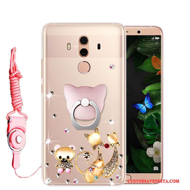 Custodia Huawei Mate 10 Pro Strass Telefono Rosa, Cover Huawei Mate 10 Pro Protezione Morbido Anti-caduta