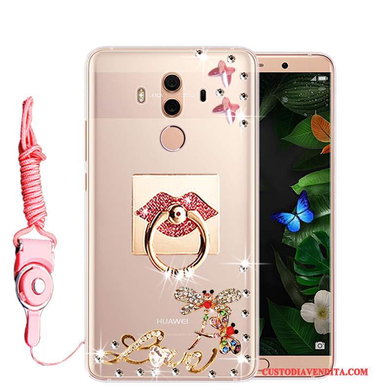 Custodia Huawei Mate 10 Pro Strass Telefono Rosa, Cover Huawei Mate 10 Pro Protezione Morbido Anti-caduta