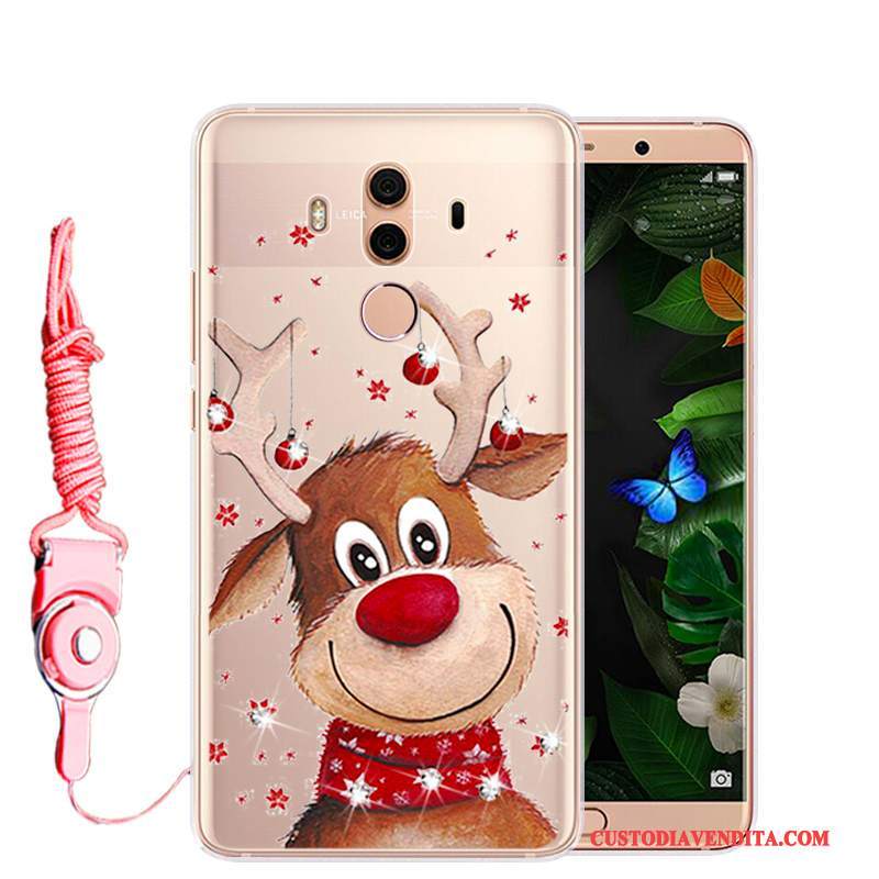 Custodia Huawei Mate 10 Pro Strass Telefono Rosa, Cover Huawei Mate 10 Pro Protezione Morbido Anti-caduta