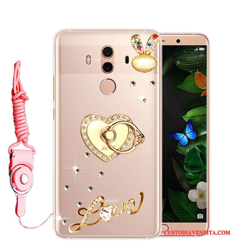 Custodia Huawei Mate 10 Pro Strass Telefono Rosa, Cover Huawei Mate 10 Pro Protezione Morbido Anti-caduta