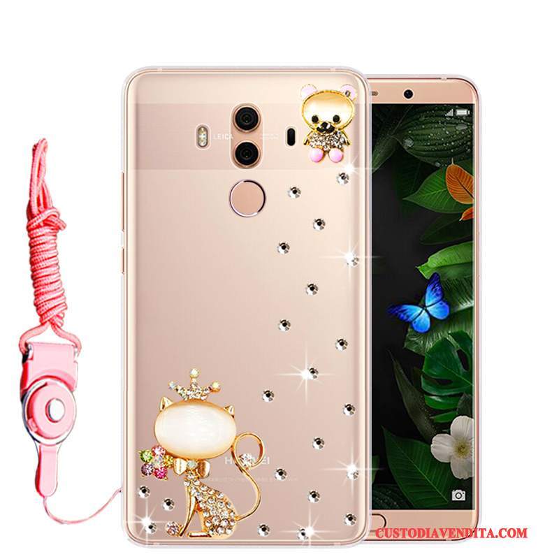 Custodia Huawei Mate 10 Pro Strass Telefono Rosa, Cover Huawei Mate 10 Pro Protezione Morbido Anti-caduta