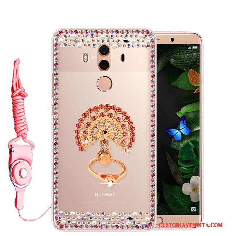 Custodia Huawei Mate 10 Pro Strass Telefono Rosa, Cover Huawei Mate 10 Pro Protezione Morbido Anti-caduta