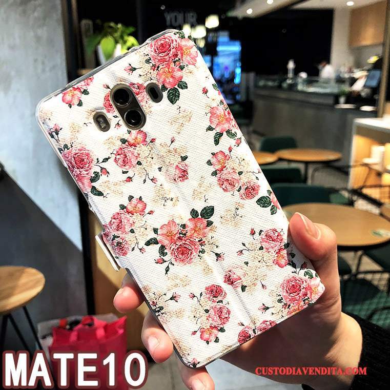 Custodia Huawei Mate 10 Protezione Accessori Dormienza, Cover Huawei Mate 10 Pelle Tendenza Rosa