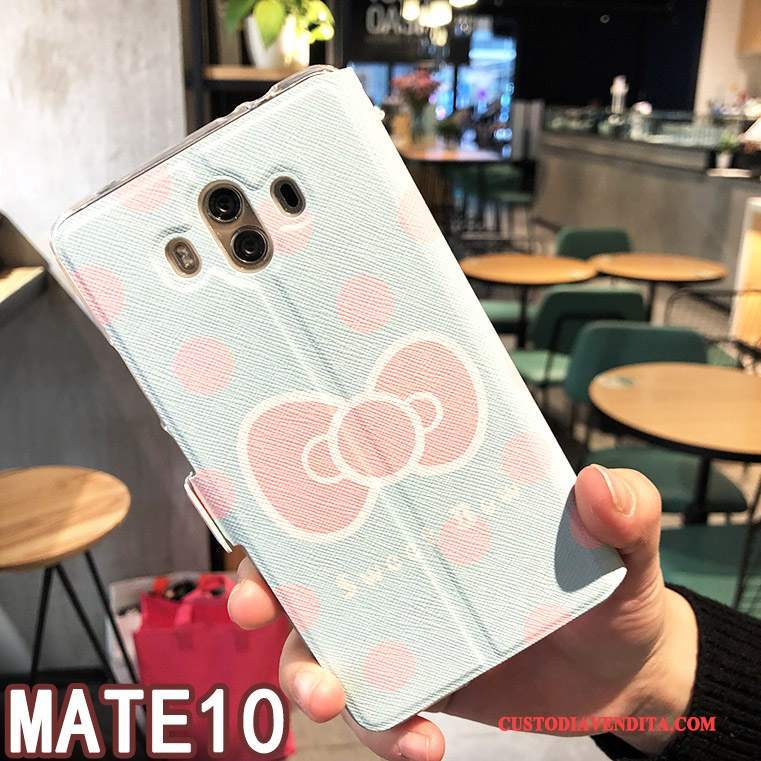 Custodia Huawei Mate 10 Protezione Accessori Dormienza, Cover Huawei Mate 10 Pelle Tendenza Rosa