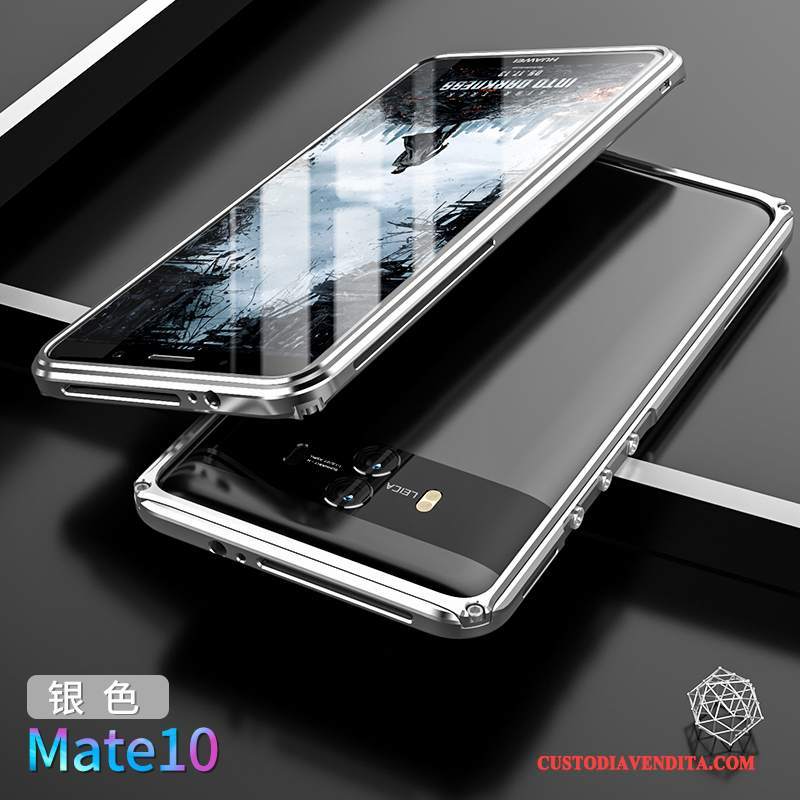 Custodia Huawei Mate 10 Protezione Coperchio Posteriore Telaio, Cover Huawei Mate 10 Oro Metallo