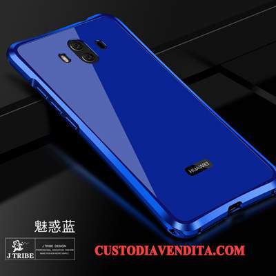 Custodia Huawei Mate 10 Protezione Metallo Rosso, Cover Huawei Mate 10 Tendenza Tre Difese