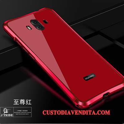 Custodia Huawei Mate 10 Protezione Metallo Tendenza, Cover Huawei Mate 10 Rossotelefono