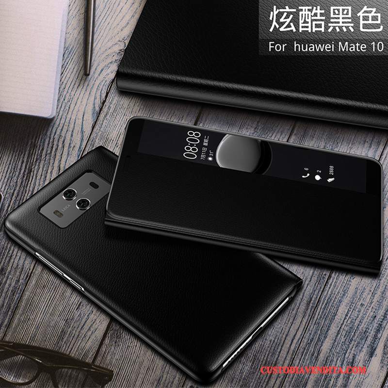 Custodia Huawei Mate 10 Protezione Tutto Incluso Nero, Cover Huawei Mate 10 Pelle Telefono Anti-caduta