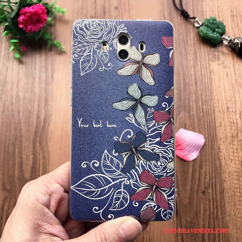 Custodia Huawei Mate 10 Silicone Morbido Ornamenti Appesi, Cover Huawei Mate 10 Goffratura Telefono Anti-caduta