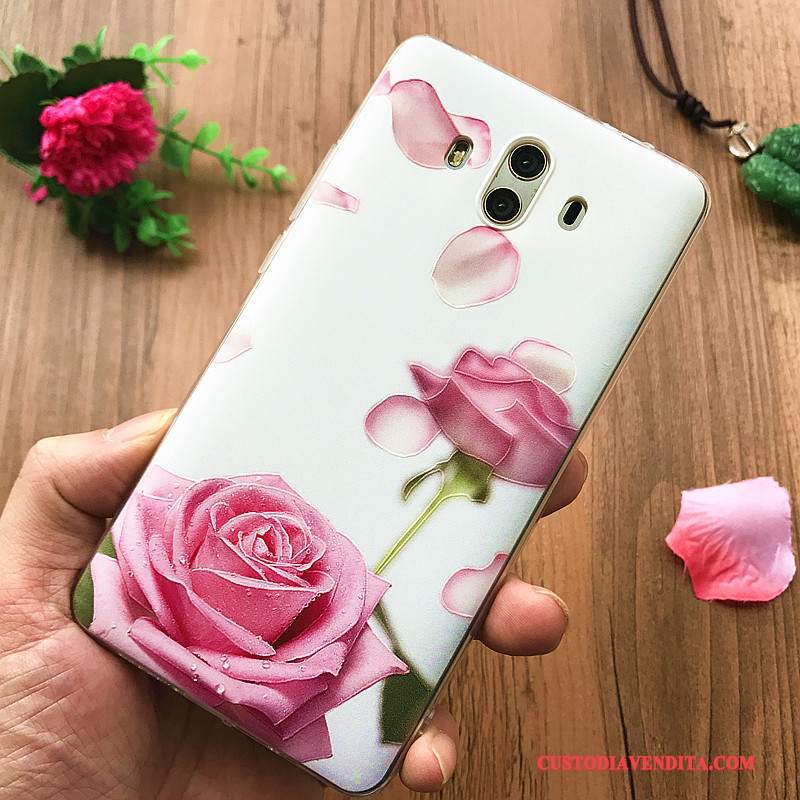 Custodia Huawei Mate 10 Silicone Morbido Ornamenti Appesi, Cover Huawei Mate 10 Goffratura Telefono Anti-caduta