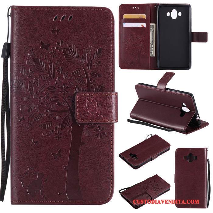 Custodia Huawei Mate 10 Silicone Tutto Incluso Anti-caduta, Cover Huawei Mate 10 Pelle Morbido Rosso