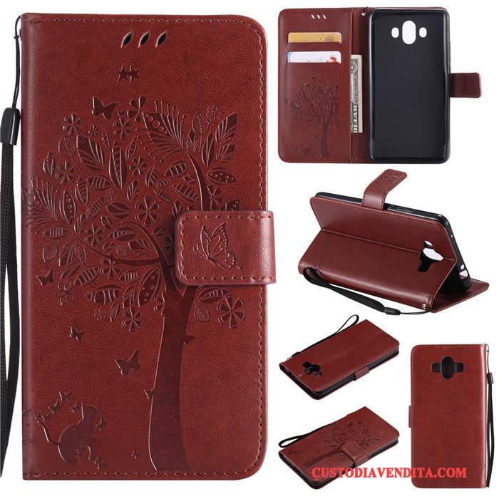 Custodia Huawei Mate 10 Silicone Tutto Incluso Anti-caduta, Cover Huawei Mate 10 Pelle Morbido Rosso