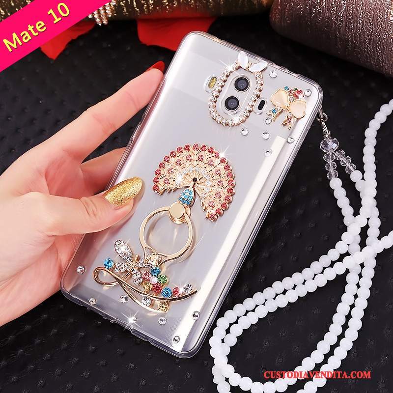 Custodia Huawei Mate 10 Strass Morbido Tutto Incluso, Cover Huawei Mate 10 Silicone Anti-caduta Ornamenti Appesi