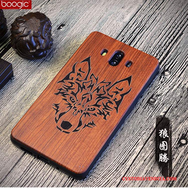 Custodia Huawei Mate 10 Vintage Anti-caduta Legno, Cover Huawei Mate 10 Creativo Telefono Tutto Incluso