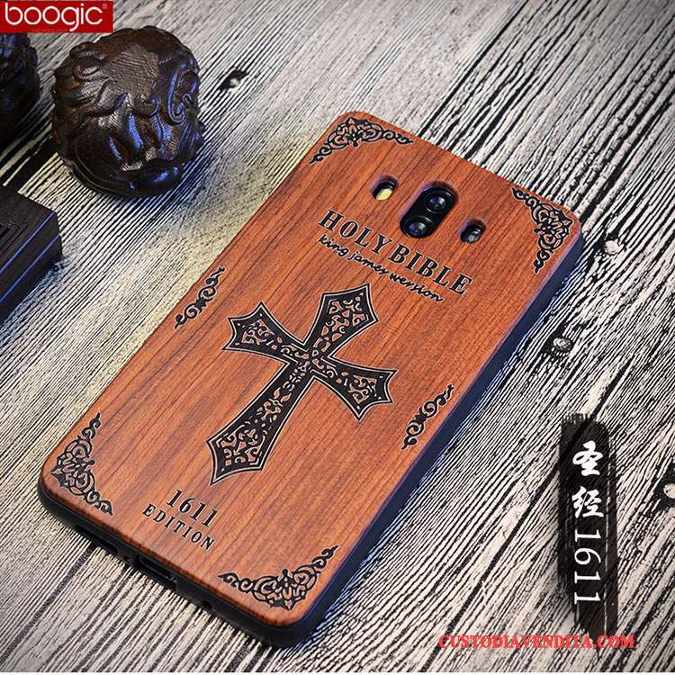 Custodia Huawei Mate 10 Vintage Anti-caduta Legno, Cover Huawei Mate 10 Creativo Telefono Tutto Incluso