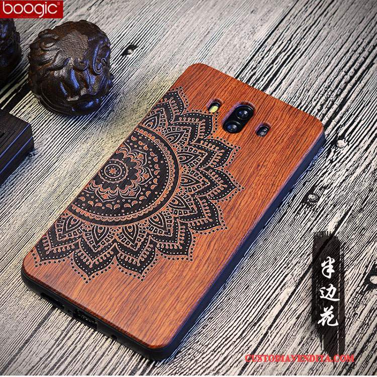 Custodia Huawei Mate 10 Vintage Anti-caduta Legno, Cover Huawei Mate 10 Creativo Telefono Tutto Incluso