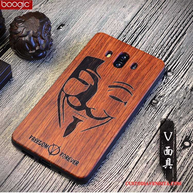 Custodia Huawei Mate 10 Vintage Anti-caduta Legno, Cover Huawei Mate 10 Creativo Telefono Tutto Incluso