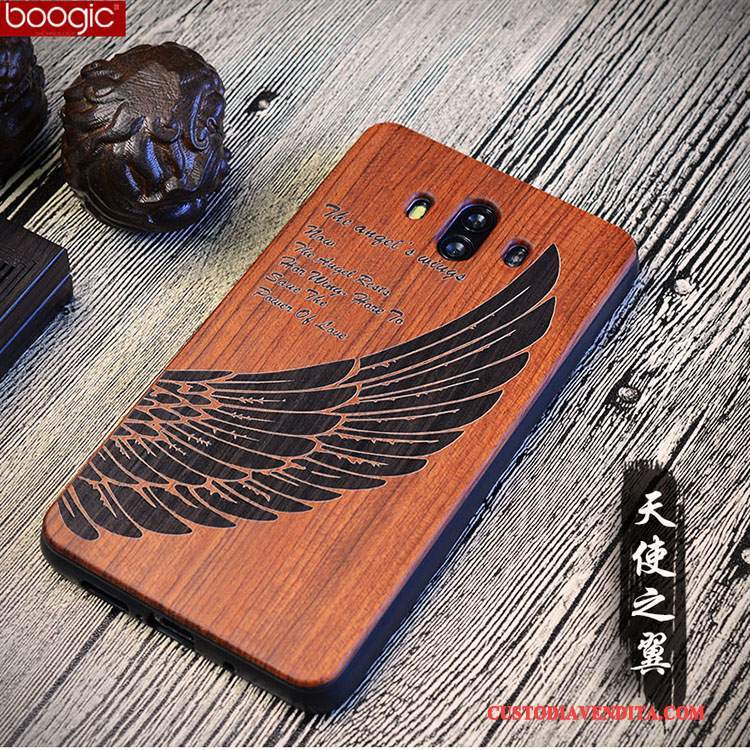 Custodia Huawei Mate 10 Vintage Anti-caduta Legno, Cover Huawei Mate 10 Creativo Telefono Tutto Incluso