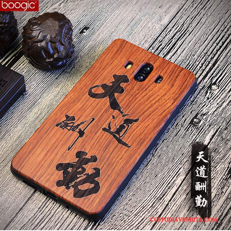 Custodia Huawei Mate 10 Vintage Anti-caduta Legno, Cover Huawei Mate 10 Creativo Telefono Tutto Incluso