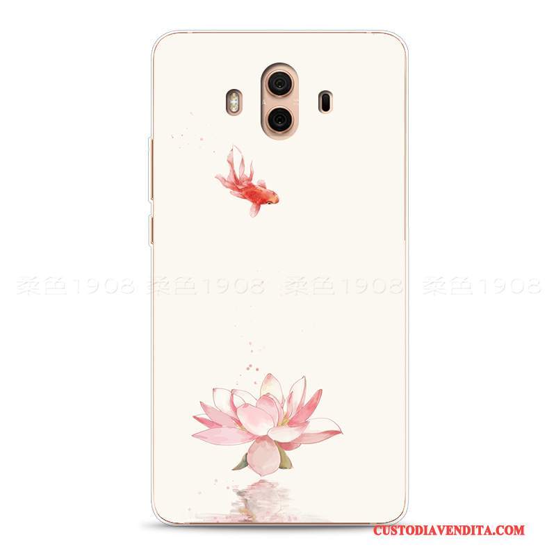 Custodia Huawei Mate 10 Vintage Arte Morbido, Cover Huawei Mate 10 Goffratura Fioritelefono