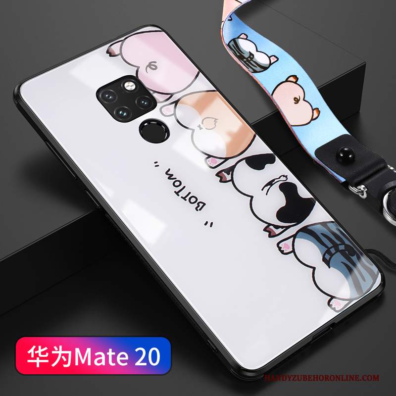 Custodia Huawei Mate 20 Creativo Telefono Ornamenti Appesi, Cover Huawei Mate 20 Cartone Animato Net Red Vetro