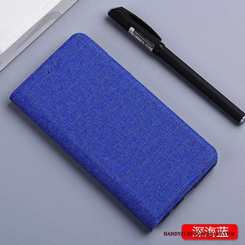 Custodia Huawei Mate 20 Lite Pelle Telefono Blu, Cover Huawei Mate 20 Lite Protezione Cotone E Lino