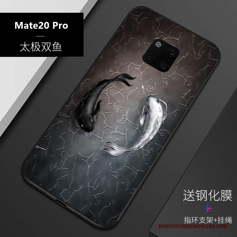 Custodia Huawei Mate 20 Pro Goffratura Tendenza Macchiati, Cover Huawei Mate 20 Pro Silicone Blu Tutto Incluso