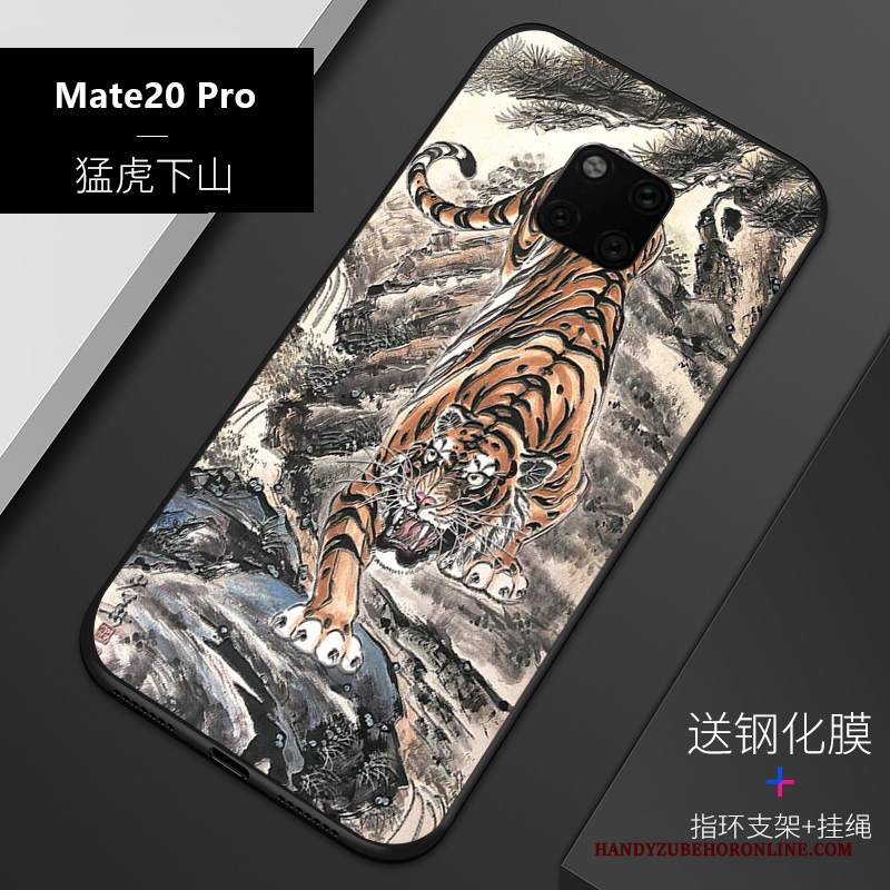 Custodia Huawei Mate 20 Pro Goffratura Tendenza Macchiati, Cover Huawei Mate 20 Pro Silicone Blu Tutto Incluso