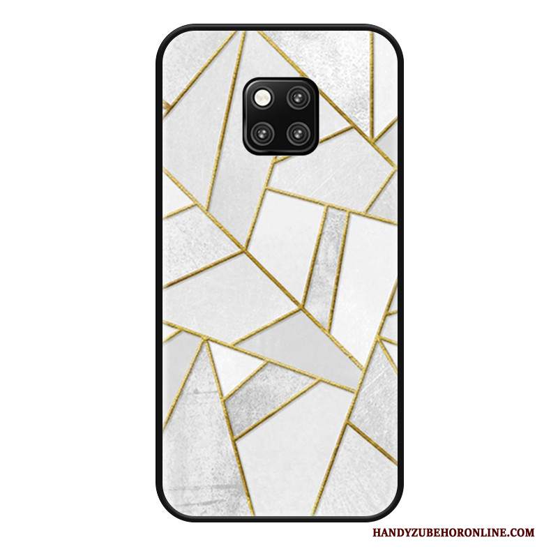 Custodia Huawei Mate 20 Pro Protezione Fresco Geometria, Cover Huawei Mate 20 Pro Creativo Tutto Incluso Bianco