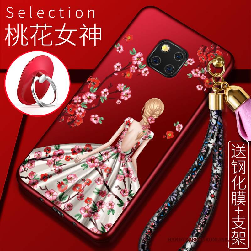 Custodia Huawei Mate 20 Rs Morbido Rosso, Cover Huawei Mate 20 Rs Ornamenti Appesitelefono