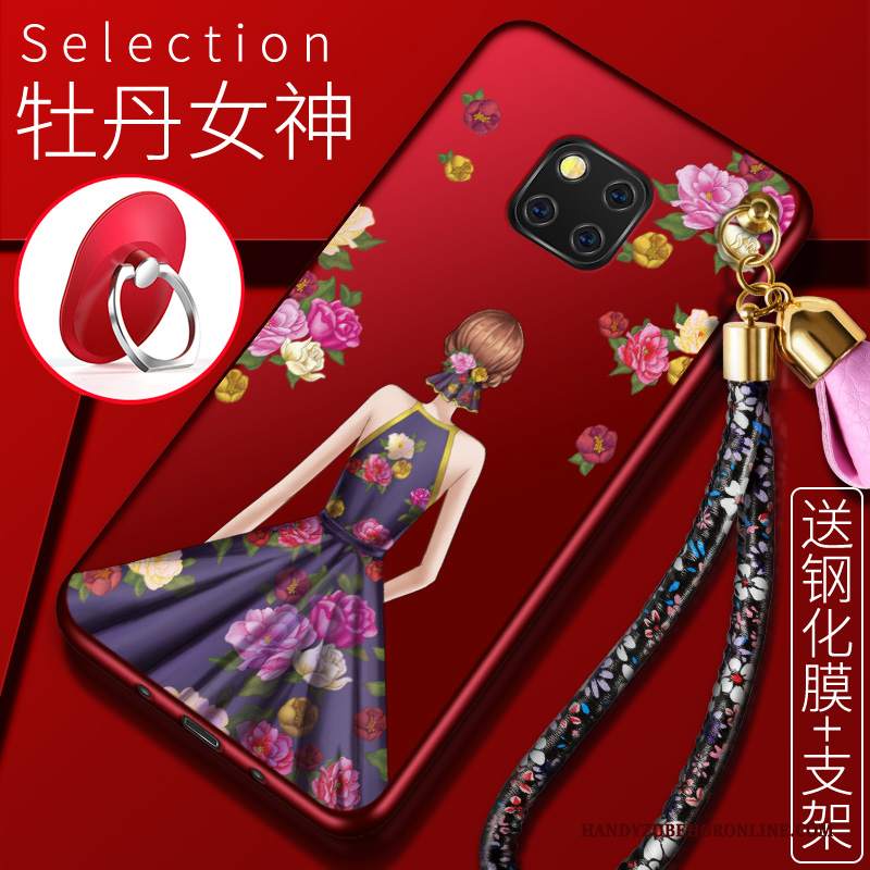 Custodia Huawei Mate 20 Rs Morbido Rosso, Cover Huawei Mate 20 Rs Ornamenti Appesitelefono