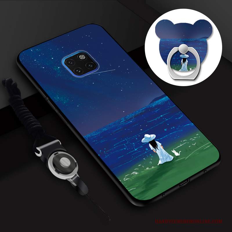 Custodia Huawei Mate 20 Rs Silicone Blu Pellicola Protettiva, Cover Huawei Mate 20 Rs Tempra Morbido