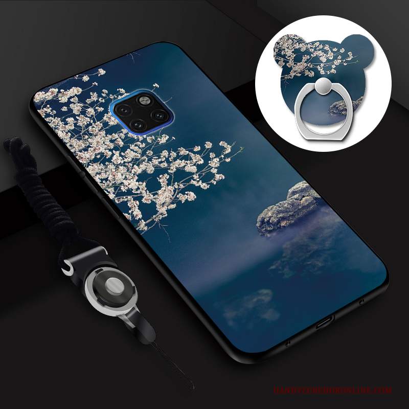 Custodia Huawei Mate 20 Rs Silicone Blu Pellicola Protettiva, Cover Huawei Mate 20 Rs Tempra Morbido