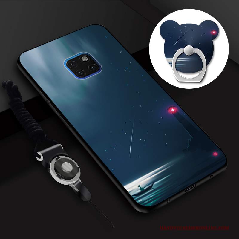 Custodia Huawei Mate 20 Rs Silicone Blu Pellicola Protettiva, Cover Huawei Mate 20 Rs Tempra Morbido