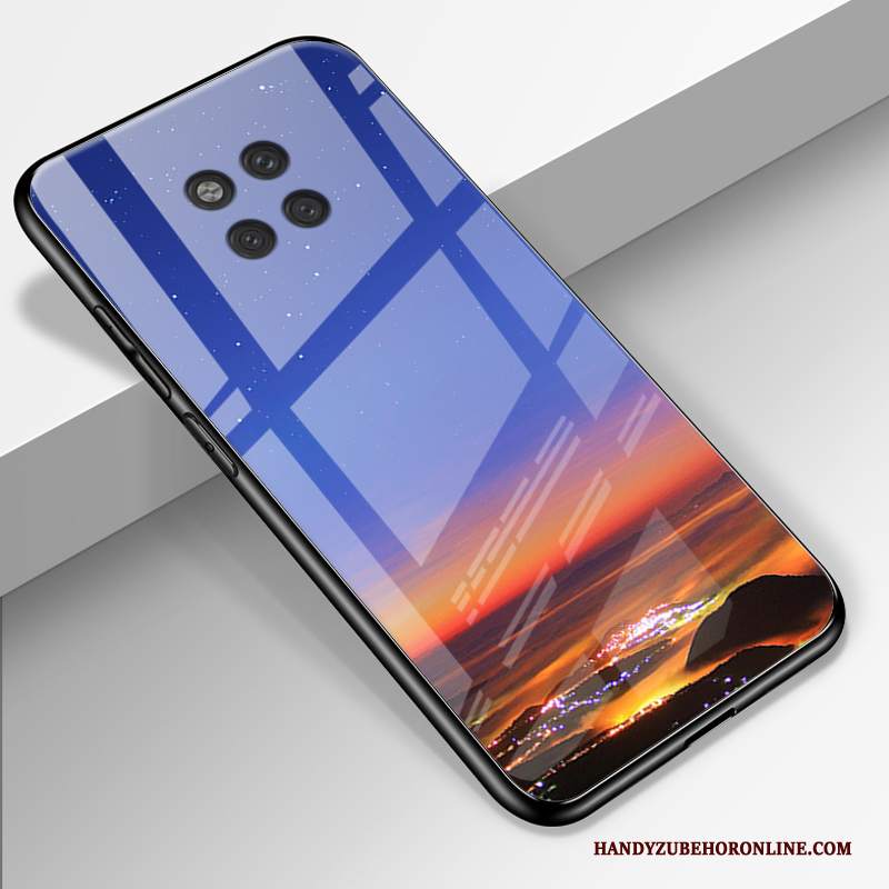 Custodia Huawei Mate 20 Rs Silicone Telefono Vetro, Cover Huawei Mate 20 Rs Anti-caduta Porpora