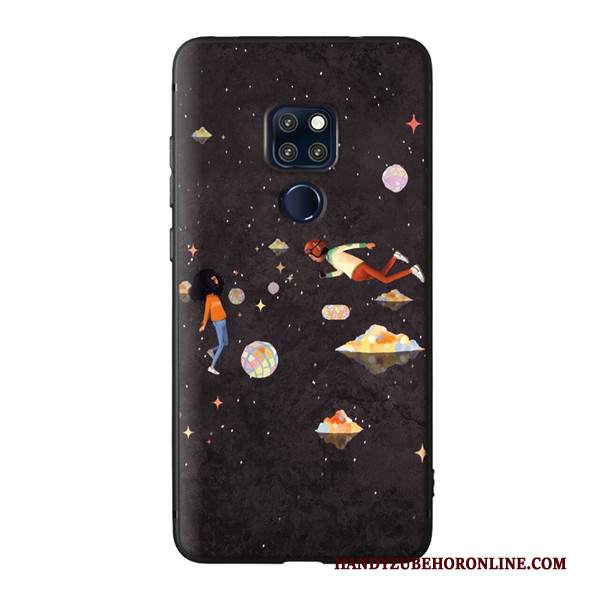 Custodia Huawei Mate 20 X Goffratura Morbido Macchiati, Cover Huawei Mate 20 X Colore Nero Tutto Incluso