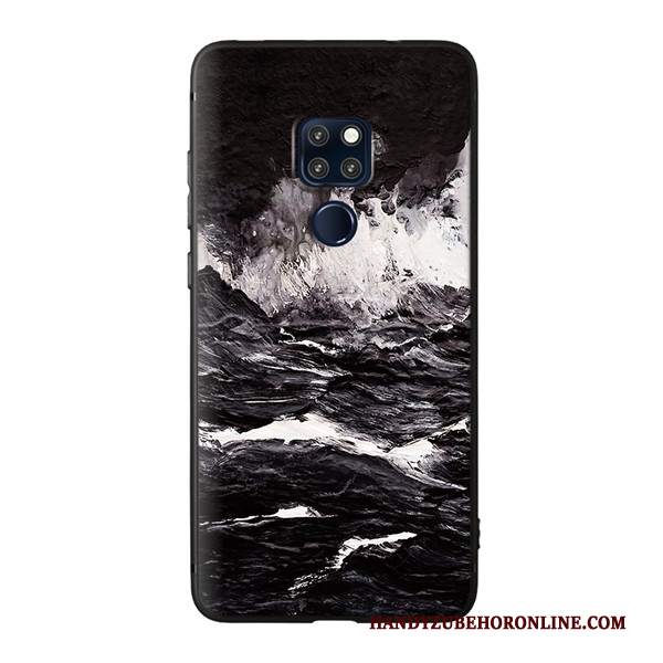 Custodia Huawei Mate 20 X Goffratura Morbido Macchiati, Cover Huawei Mate 20 X Colore Nero Tutto Incluso