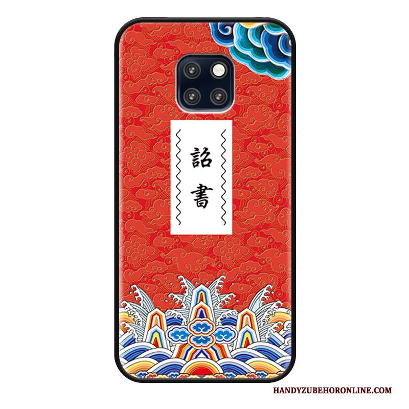 Custodia Huawei Mate 20 X Protezione Anti-cadutatelefono, Cover Huawei Mate 20 X Goffratura Stile Cinese Giallo