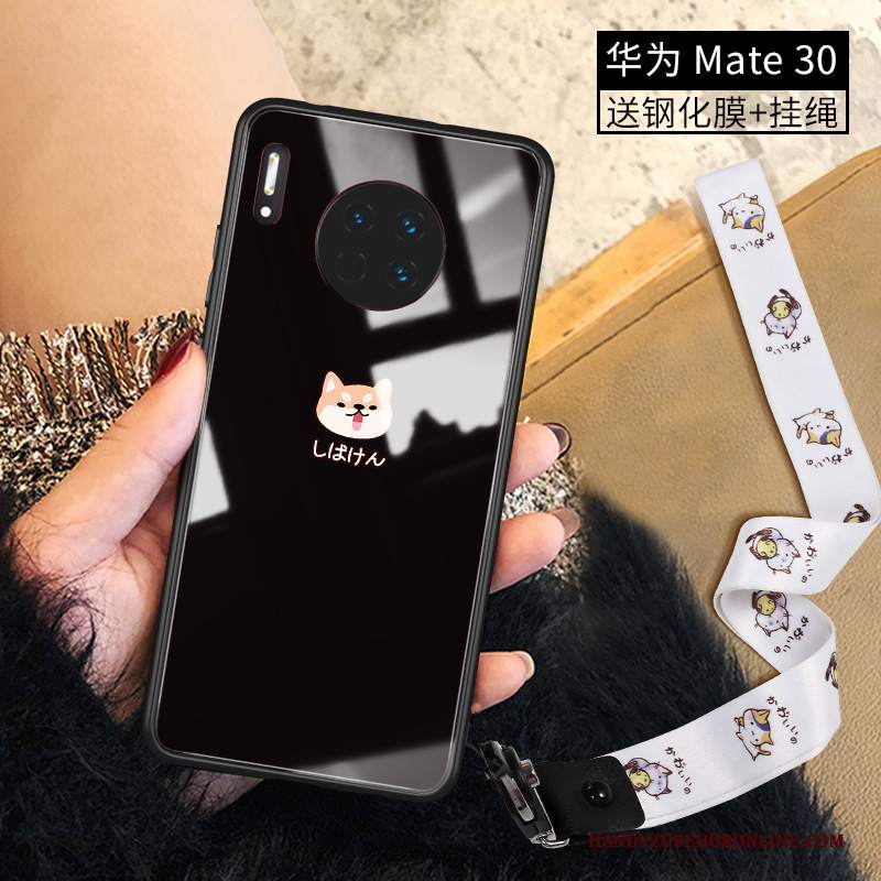 Custodia Huawei Mate 30 Cartone Animato Tempratelefono, Cover Huawei Mate 30 Creativo Vetro Pellicola Protettiva