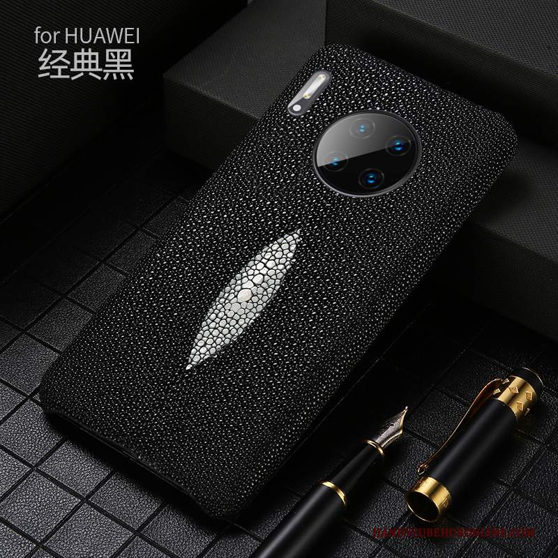 Custodia Huawei Mate 30 Classic Nuovo High End, Cover Huawei Mate 30 Pelle Personalizza Nero