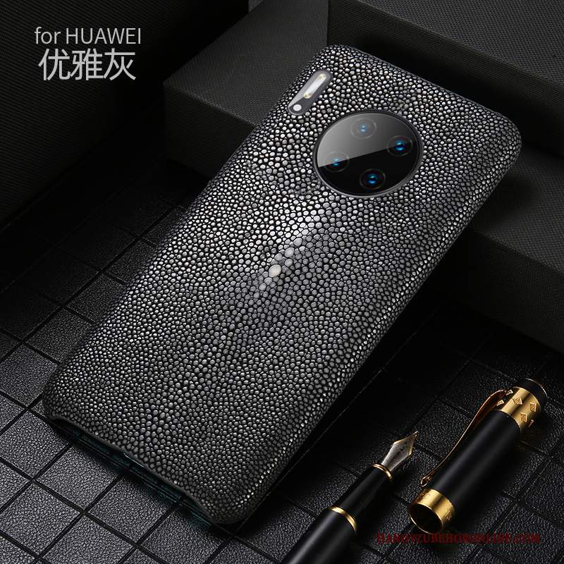 Custodia Huawei Mate 30 Classic Nuovo High End, Cover Huawei Mate 30 Pelle Personalizza Nero