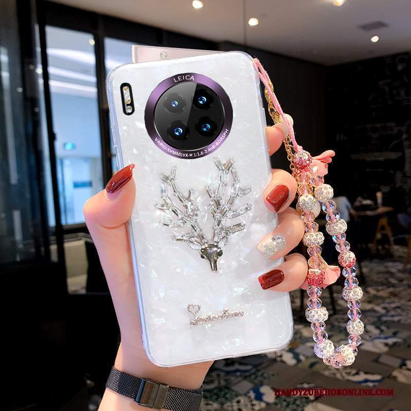 Custodia Huawei Mate 30 Creativo Di Personalità Alce, Cover Huawei Mate 30 Strass Telefono Tendenza