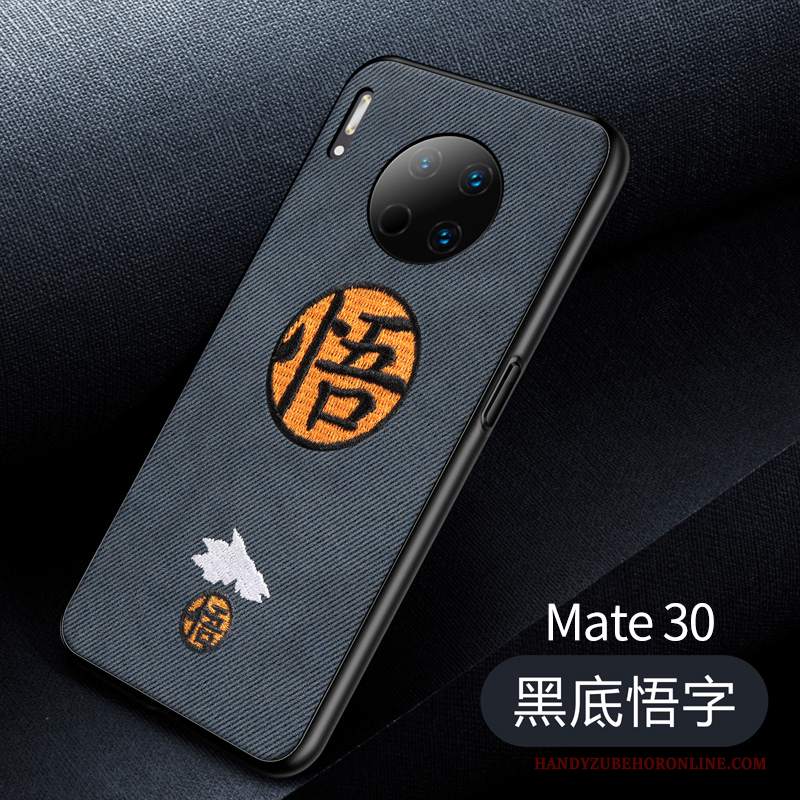 Custodia Huawei Mate 30 Creativo Tempra Ricamo, Cover Huawei Mate 30 Stile Cinese Morbido