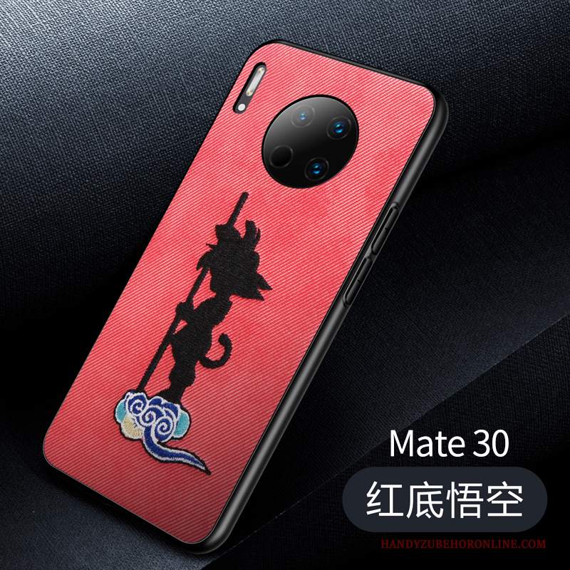 Custodia Huawei Mate 30 Creativo Tempra Ricamo, Cover Huawei Mate 30 Stile Cinese Morbido