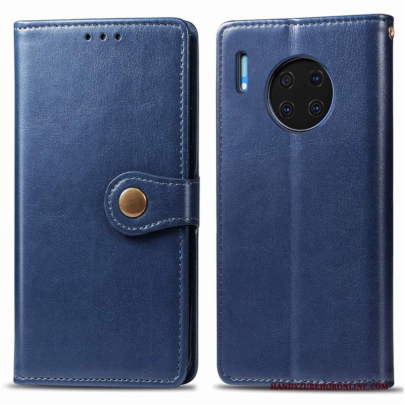 Custodia Huawei Mate 30 Pelle Affari Monocromatico, Cover Huawei Mate 30 Folio Ornamenti Appesi Semplici