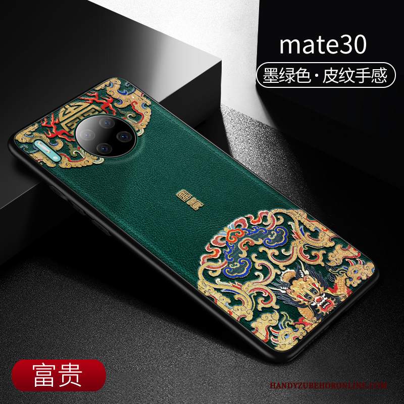 Custodia Huawei Mate 30 Pelle Verde Vento, Cover Huawei Mate 30 Protezione Nuovotelefono