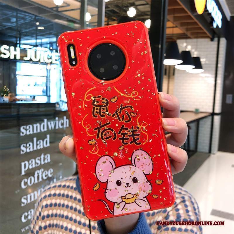 Custodia Huawei Mate 30 Pro Creativo Nuovo Anti-caduta, Cover Huawei Mate 30 Pro Silicone Rosso Di Personalità