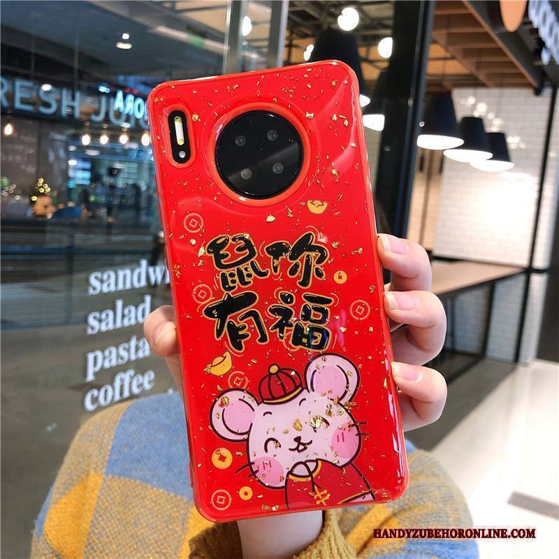 Custodia Huawei Mate 30 Pro Creativo Nuovo Anti-caduta, Cover Huawei Mate 30 Pro Silicone Rosso Di Personalità