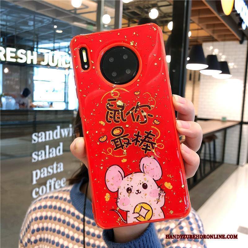 Custodia Huawei Mate 30 Pro Creativo Nuovo Anti-caduta, Cover Huawei Mate 30 Pro Silicone Rosso Di Personalità