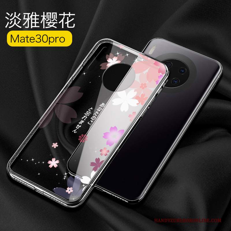 Custodia Huawei Mate 30 Pro Creativo Telefono Marchio Di Tendenza, Cover Huawei Mate 30 Pro Silicone Anti-caduta Rosa